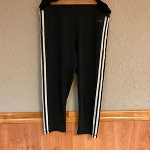 Adidas cropped 3 stripe leggings